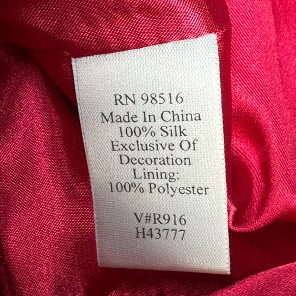 Coldwater Creek 100% Silk Flowy Wrap Bodice Empire Maxi Dress Glam Pink Women 8 - Picture 10 of 10